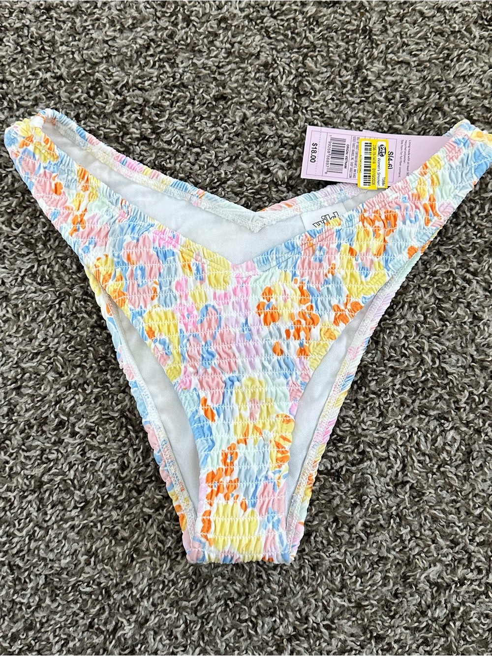 Target Pastel Floral Smocked Bikini Bottoms